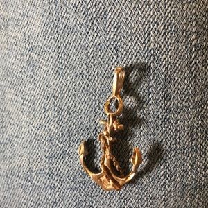14k gold anchor pendant.